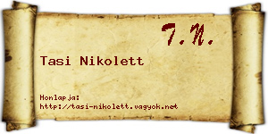 Tasi Nikolett névjegykártya